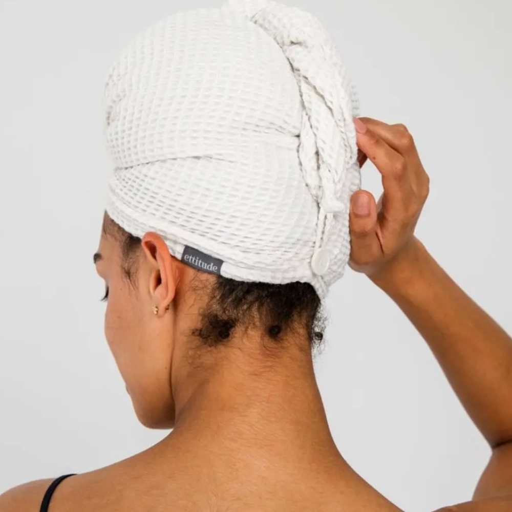 Ettitude large waffle design Hair Towel